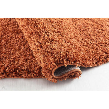 Oxford OXF00 Plain Plush Soft Stain-Resistant Textured Polypropylene Shaggy Terracotta Round Rug-Desire Rugs-Rug Love - The Most Loved Rug Store